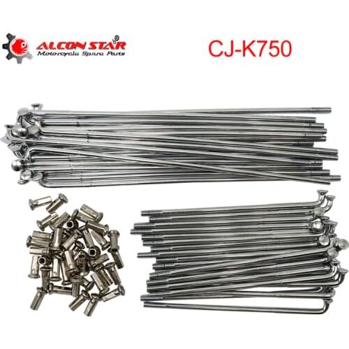 Alconstar- Motorcycle Stainless Steel Spokes 20Pcs Short & 20Pcs Long CJ-K750 Sidecar for BMW R51 R66 R67 R71 R72 for Ural M72