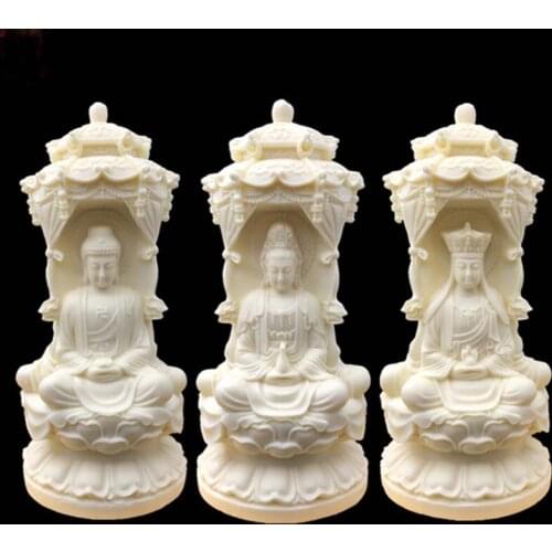 Southeast Asia Thailand buddha statue Buddhism 3 face Phra Sompo Guanyin Sakyamuni ksitigarbha Buddha Carving statue Talisman