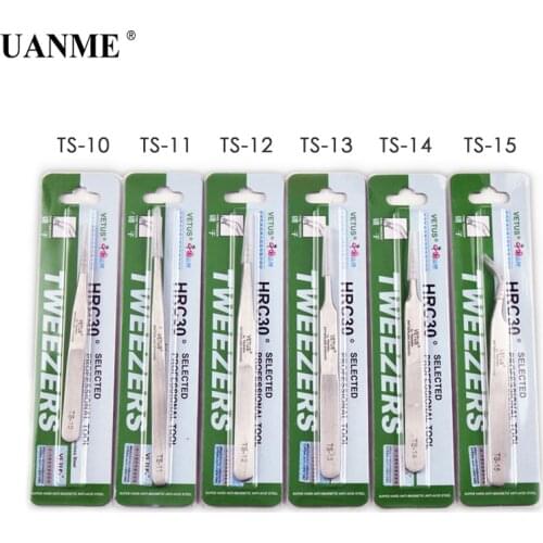 UANME 100% Genuine Vetus ST Series New HRC 30 Ultra Precision Stainless Tweezers Mink Eyelash Extensions Anti Acid