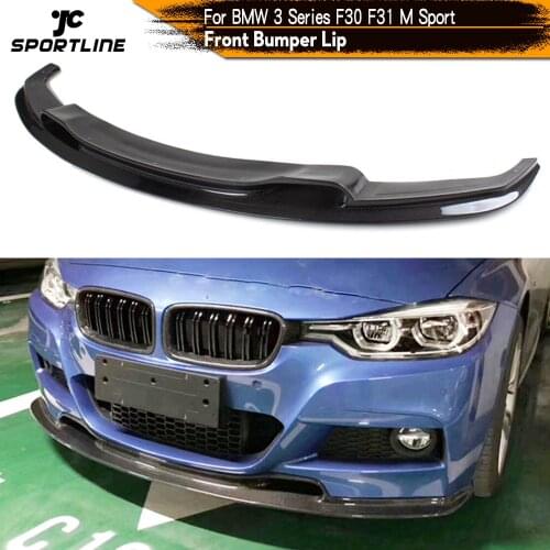 Carbon Fiber / FRP Black for BMW 3 Series F30 F31 320i 328i 335i M Sport Front Bumper Lip Spoiler Chin Splitters 2012 - 2017