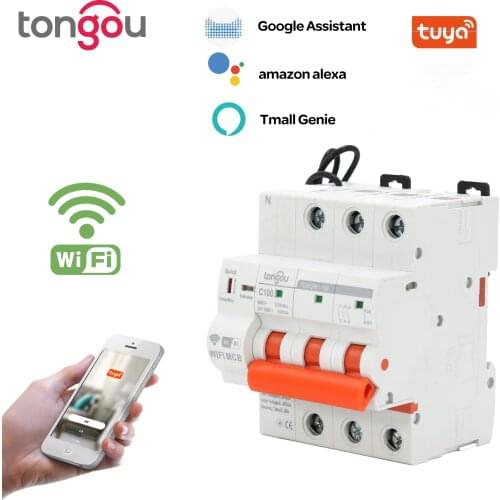 3P WIFI Circuit Breaker Timer Remote Control with Overload and Overvoltage/Undervoltage Protection Intelligent Wireless Switch