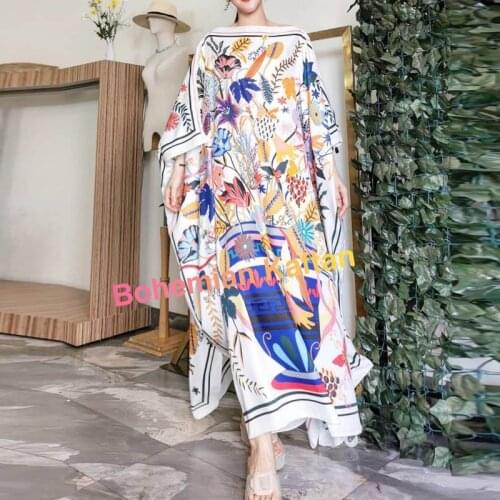 2020 Floor Length Batwing Over Size Colorblock Print Collar Elegant Knit long-sleeve Dress Womens Spring Fashion Clothing