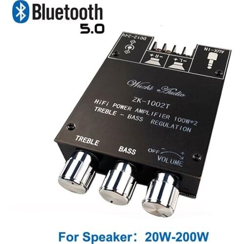 2*100W Dual TPA3116 Bluetooth 5.0 Subwoofer Audio Digital Power Amplifier Board Tone Bass Treble HiFi Stereo TPA3116D2 Aux Amp