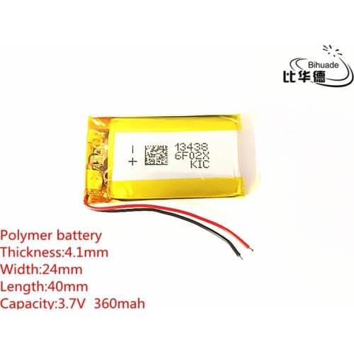 5pcs 3.7V,360mAH,402540 412440 polymer lithium ion / Li-ion battery for GPS,mp3,mp4,mp5,dvd,bluetooth,model toy mobile bluetooth