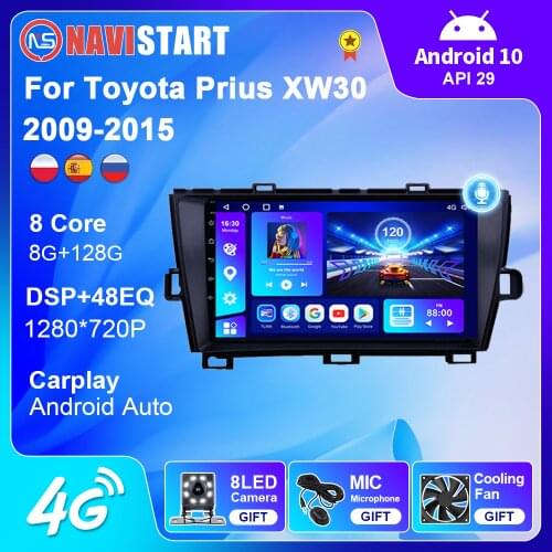 Android 10 Car Radio For Toyota Prius 2009 2010 2011 2012 2013 2 Din Multimedia Video Player Navigation GPS 4G WIFI BT No DVD