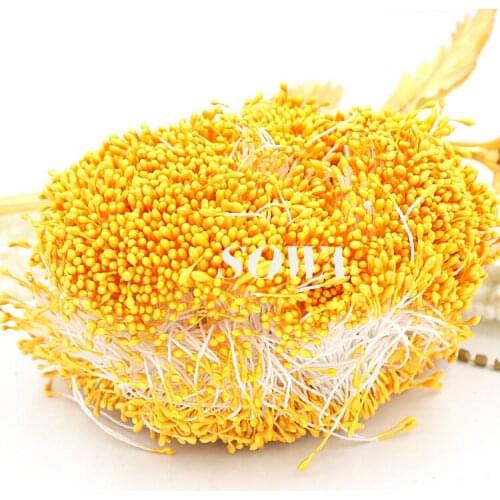 Free Shipping 1mm 900pcs/Lot Double Tips Dark Gold Pearl Flower Stamen For Cake Decoration Craft DIY