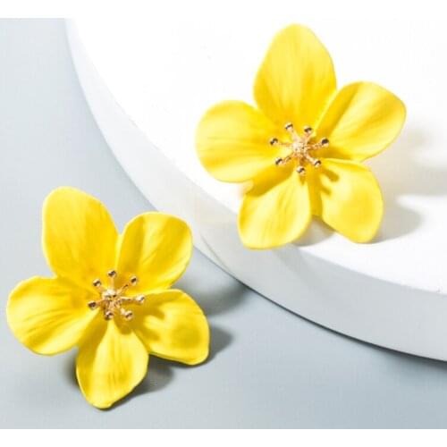 Free Shipping HER009 100 Pairs/lot 3.5 x 3.5 CM Alloy Floral Earrings Ear Nail Fashion Earrings Women Wearing Jewellery 4 color