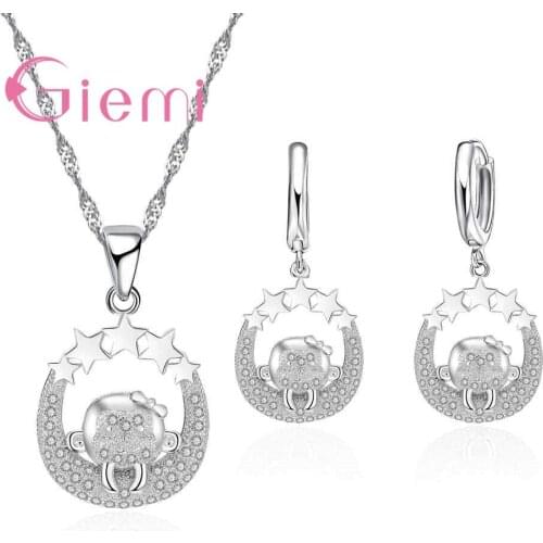 Free Shipping Cubic Zirconia New Arrival Girls Luxury 925 Sterling Silver Jewelry Sets Fashion For Women Wedding