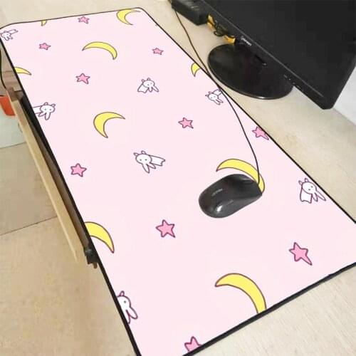 Large Anime Pink Mousepad Gamer Cute Kawaii XXL Gaming Mouse Pad Rubber Otaku Locking Edge Big Fashion Laptop Notebook Desk Mat