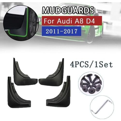 Car Mudflap for Audi A8 D4 2011~2017 Fender Mud Guard Flap Splash Flaps Mudguards Accessories 2012 2013 2014 2015 2016 3rd 3 Gen