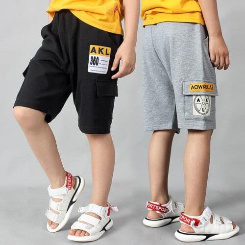 Kids sports pants summer new cotton childrens clothing big pocket casual student overalls girl baby boy clothes