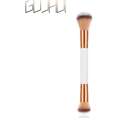 Double Ended Makeup Brush Bamboo Angled Contour Brush Precision BB Cream Liquid Foundation Make up Brushes set foundation brush