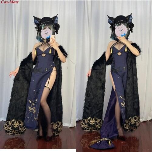 Hot Game Azur Lane Cheshire Cosplay Costume CaitSith Music Always Cheongsam Unisex Activity Party Role Play Clothing Custom-Make