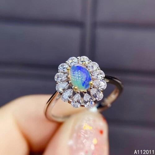 KJJEAXCMY Fine Jewelry 925 Sterling Silver Inlaid Natural Opal Classic Gemstone Women New Ring Support Test Hot Selling