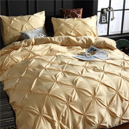 Pinch Pleat Flower Bedding Set Luxury Quilt Cover Quality Bed Cover Set Summer Bed Set For Home Skin Friendly Duvet Cover