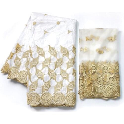 Fashion Basin Riche Fabrics Cotton Embroidery Dry Lace African Bazin Riche Fabric Jacquard Brocade Fabrics High Quality 7Yards