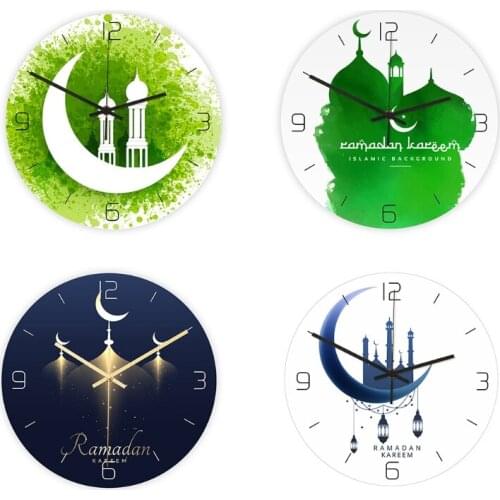 Muslim Elements Eid Mubarak Wall Clock Living Room Bedroom Clocks Home Office School Decoration M6CE