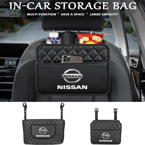 Car Seat Back Organizer Storage Bag Interior Parts Leather Bag Car Accessorie For Nissan Qashqai Juke X-Trail Patrol Navara GTR