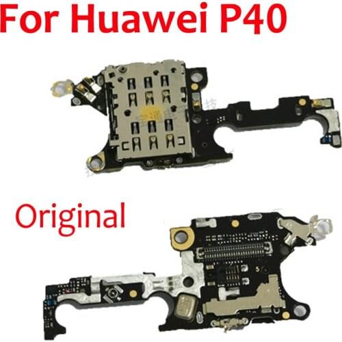 Original SIM Card Reader Socket Connector with Microphone For Huawei P40 Flex cable Replacement spare parts