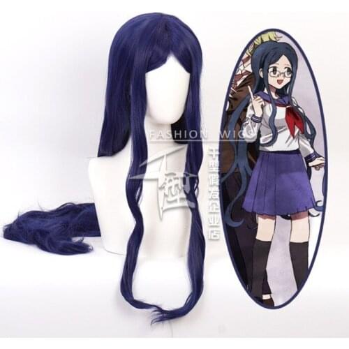 1:1 Cosplay Danganronpa: Trigger Happy Havoc Wigs Mikan Tsumiki Playing Short Black Purple Long Straight Hair Halloween