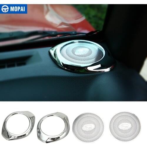MOPAI Car Front Dashboard A Pillar Loud Speaker Decoration Net Cover Trim for Jeep Wrangler 2015-2017 Car Styling