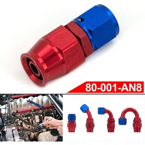 PTEF AN8 straight 0 45 90 180 DEGREE REUSABLE SWIVEL PTFE HOSE END FITTING