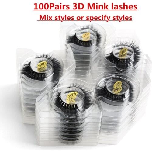 100 Pairs Eyelashes Natural Long 3d Mink Lashes Mink Eyelashes Wholesale False Eyelashes Makeup Eyelash Extensions