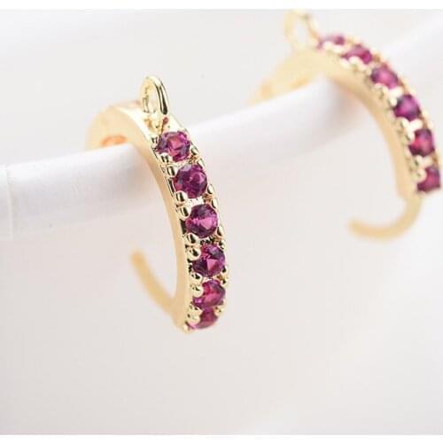 Hoop Earrings Copper Stud Earring Handmade DIY Pendant Earrings for Women Accessories Fashion Jewelry Korean Zircon Earrings