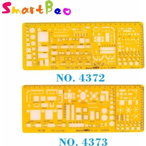Building Design Drafting Template Plastic Drawing Template suitable for 0.35 or 0.25 pen; NO. 4372 and NO. 4373