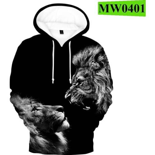 Lion king of the forest 3D Mens Hoodies Fashion Pring wild animals Sweatshirts Personality Women Men Spring Autumn Sportswear