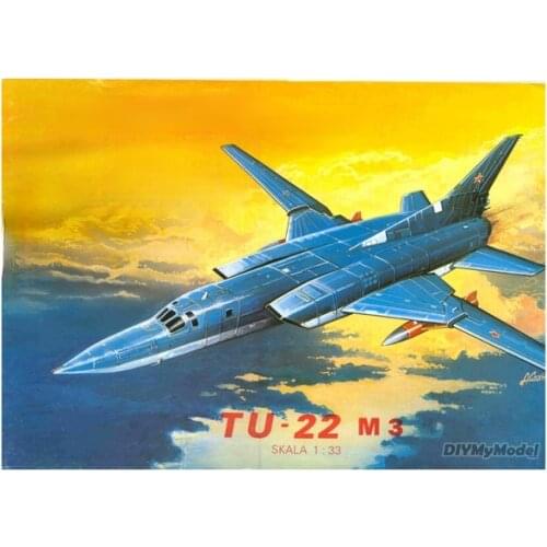 Tu-22m backfire variable swept wing supersonic bomber DIY Handcraft Paper Model KIT Handmade Toy Puzzles Gift Movie prop