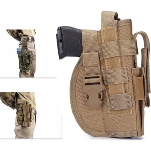 Tactical Universal Gun Holster for Glock 17 19 1911 Beretta M9 Sig Pistol Holster Right Hand Gun Case Bag with Magazine Pouch