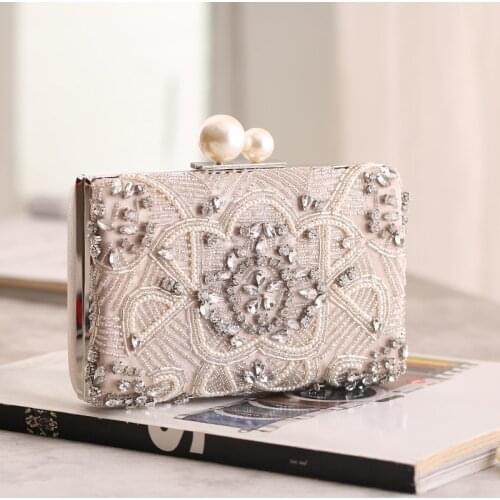 Party Luxury Beading Women Wedding Handbags Diamonds Small Day Clutch One Side Jewelry Rhinestones Purse