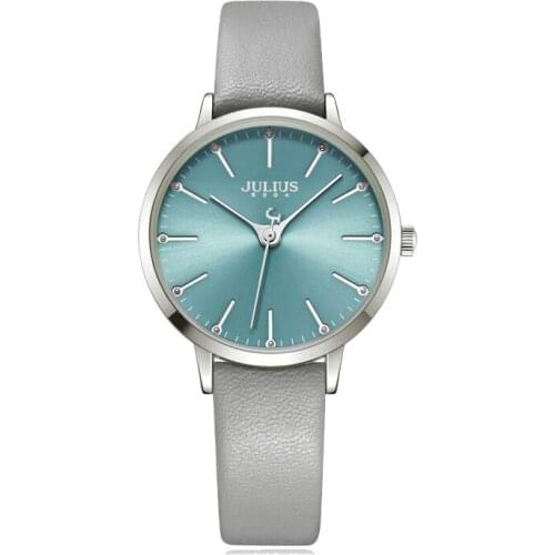 New Lady Womens Watch Japan Quartz Elegant Classic Fashion Simple Hours Bracelet Leather Clock Girl Birthday Gift Julius Box