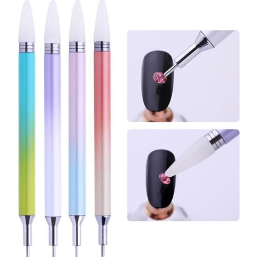 1pcs Dual-ended Nail Dotting Pen Crystal Beads Handle Rhinestone Studs Picker Wax Pencil Manicure Nail Art Tool