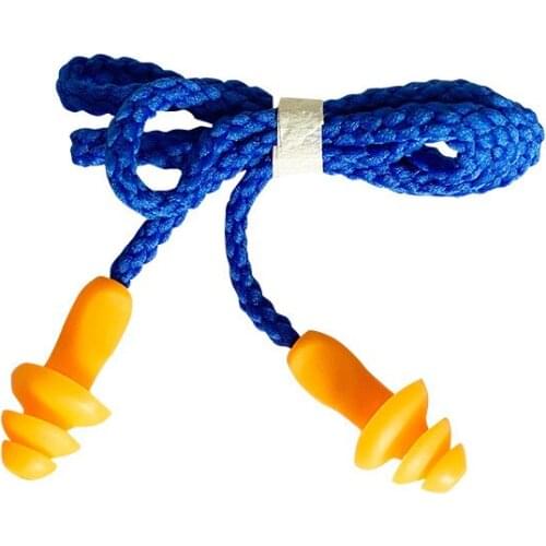 2pc Silicone Corded Ear Plugs with rope Soft comfort reduction Noise Proof Earplug Protective Hearing for sleep Working Swimming