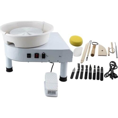 25CM Electric Pottery Wheel Ceramic Machine Work Clay Art Craft DIY 110V 250W Advanced Brushless Motor Foot Pedal