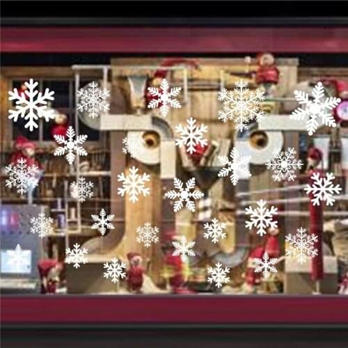 300 Sheets Christmas Shops Window Snowflake Static Stickers Winter Wall Stickers Xmas Window Decals Ornaments Party Decoration