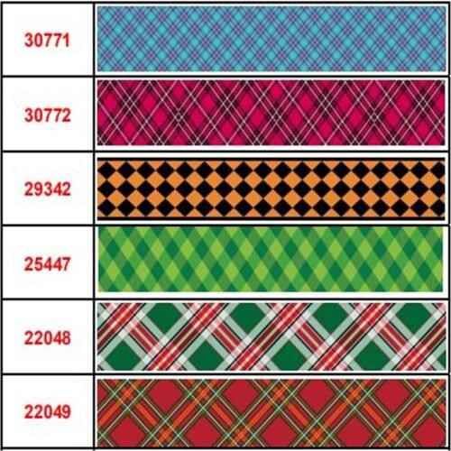 50Yards/Roll Plaid Ribbons Grosgrain Ribbon Gift Wrapping Polyester Ribbon Handmade DIY Bow Wedding Party Home Decoration