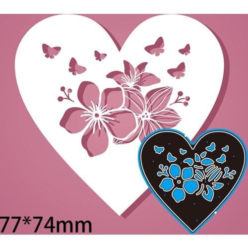 77*74mm Heart and Flower Metal cutting Dies Craft Embossing Scrapbooking paper craft Greeting Card