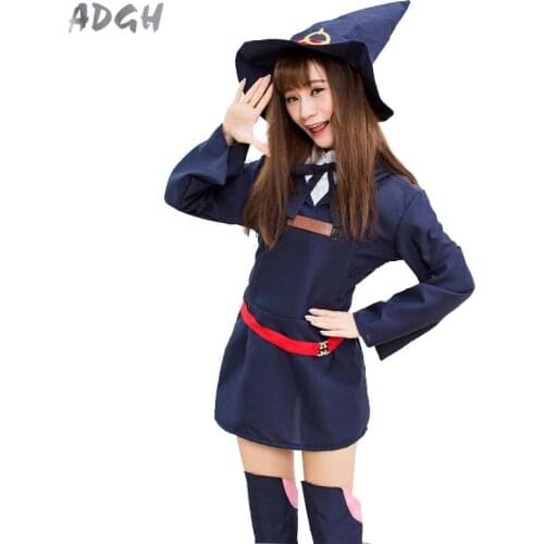 Anime Little Witch Academia Akko Kagari Cosplay Costumes Lolita Girls Shirt Dress Cute Witch Cosplay Uniform Outfit Drop Ship