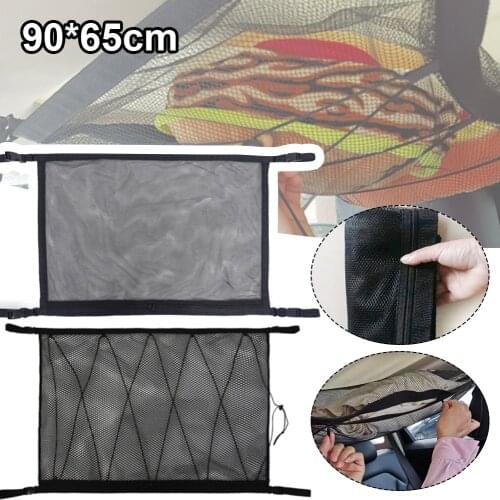 Car Ceiling Storage Net Pocket Interior Roof Bag Cargo Net Universal Car Trunk Storage Pouch car organizer
