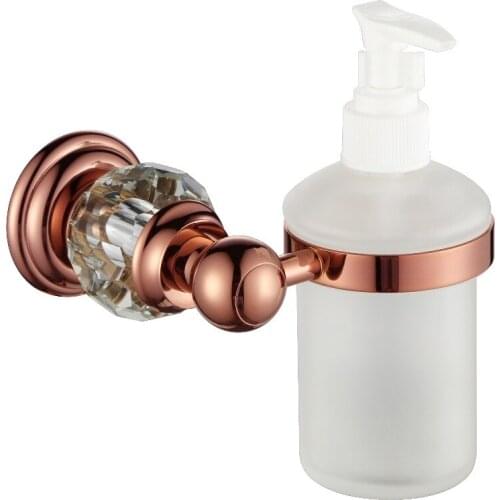 FREE SHIPPING new design 24k rose GOLD Crystal liquid soap dispenser