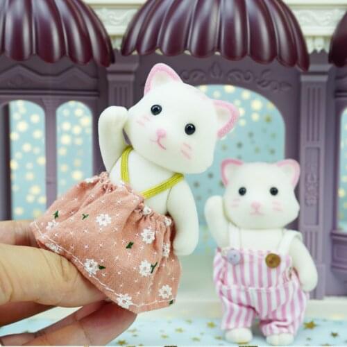 Childrens Simulation Forest Animal Family 1:12 Scale Simulation Animal 1/12 New Squirrel Cat Girl Pretend Game Set