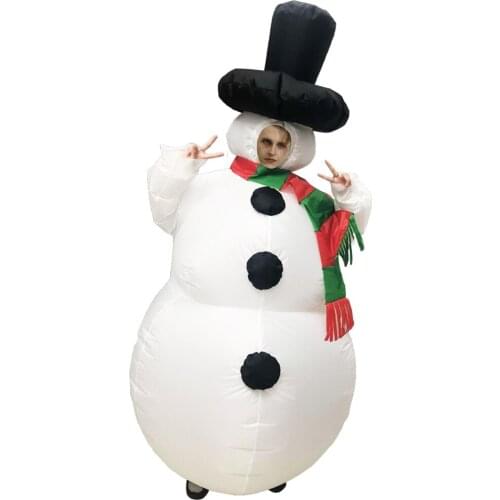 Children Adult Inflatable Snowman Christmas Costumes Full-Body Inflatable Costume For Party Bar Park Carnival Cosplay