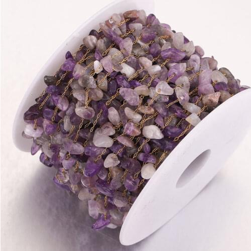 1 Meter Stainless Steel Natural Stone Chains for DIY Jewelry Making Supplies Findings Necklace Bracelets Components Wholesale