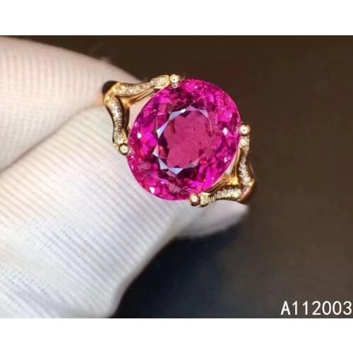 KJJEAXCMY fine jewelry 925 sterling silver inlaid natural pink topaz new Female ring noble Support Detection