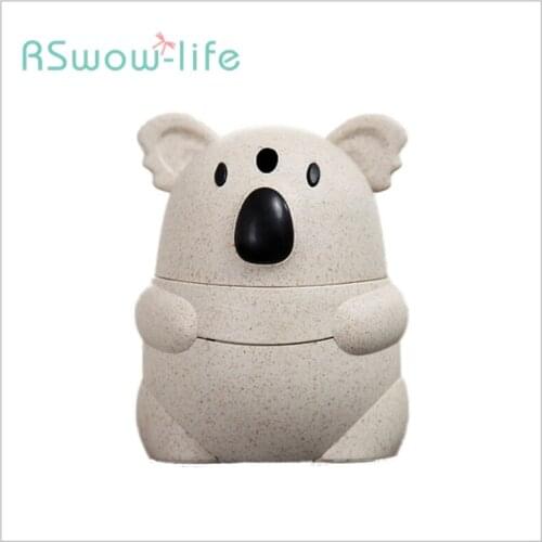 Creative Koala Wheat Straw Hand Press Automatic Toothpick Box Household Cute Living Room Toothpick Holder Storage Containers
