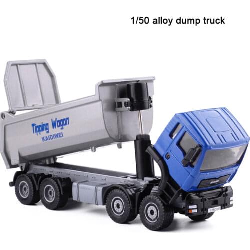 1:50 Scale Diecast Alloy Miniature Metal Trucks Collection Static Simulated Dump Construction Vehicle Model Decoration