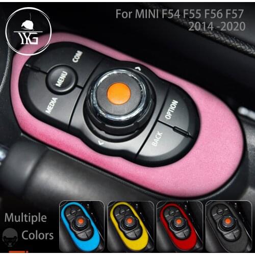 Turn Fur Suede Wrap Cover For Mini Cooper Hatch F55 F56 F57 Cabrio F54 Clubman 2014-2020 Multimedia Buttons Moulding